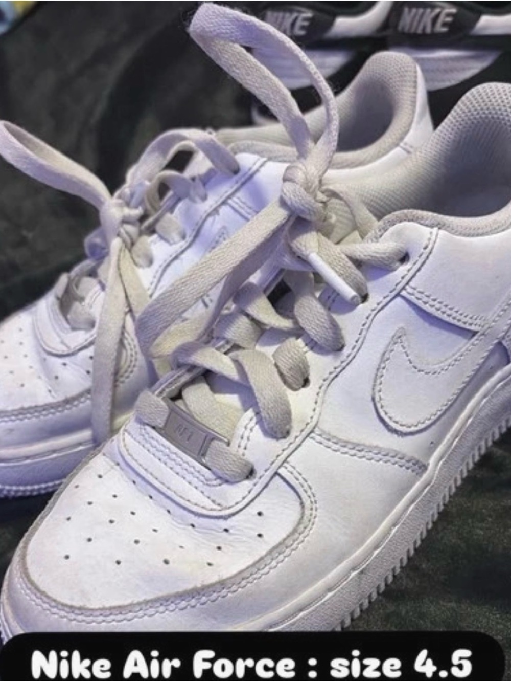Nike Kids White Leather Sneakers - Air Force Style